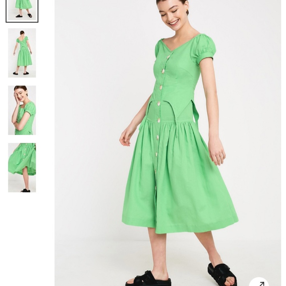 NWT House Of Sunny Rustic Green Cold Shoulder Dres - Picture 1 of 10